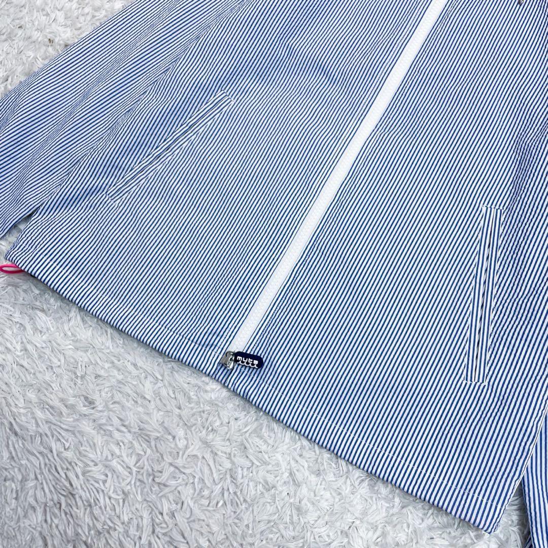 【極美品✨現行】ムータマリン シアサッカー パーカー ロゴプリント ゴルフウェア