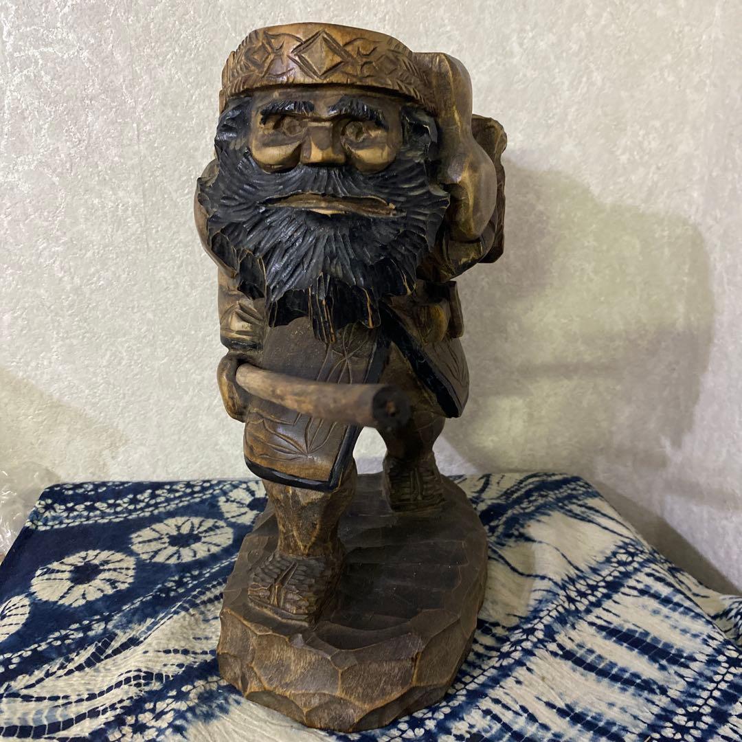 木彫　アイヌ　カムイセイクル　民芸　木彫熊