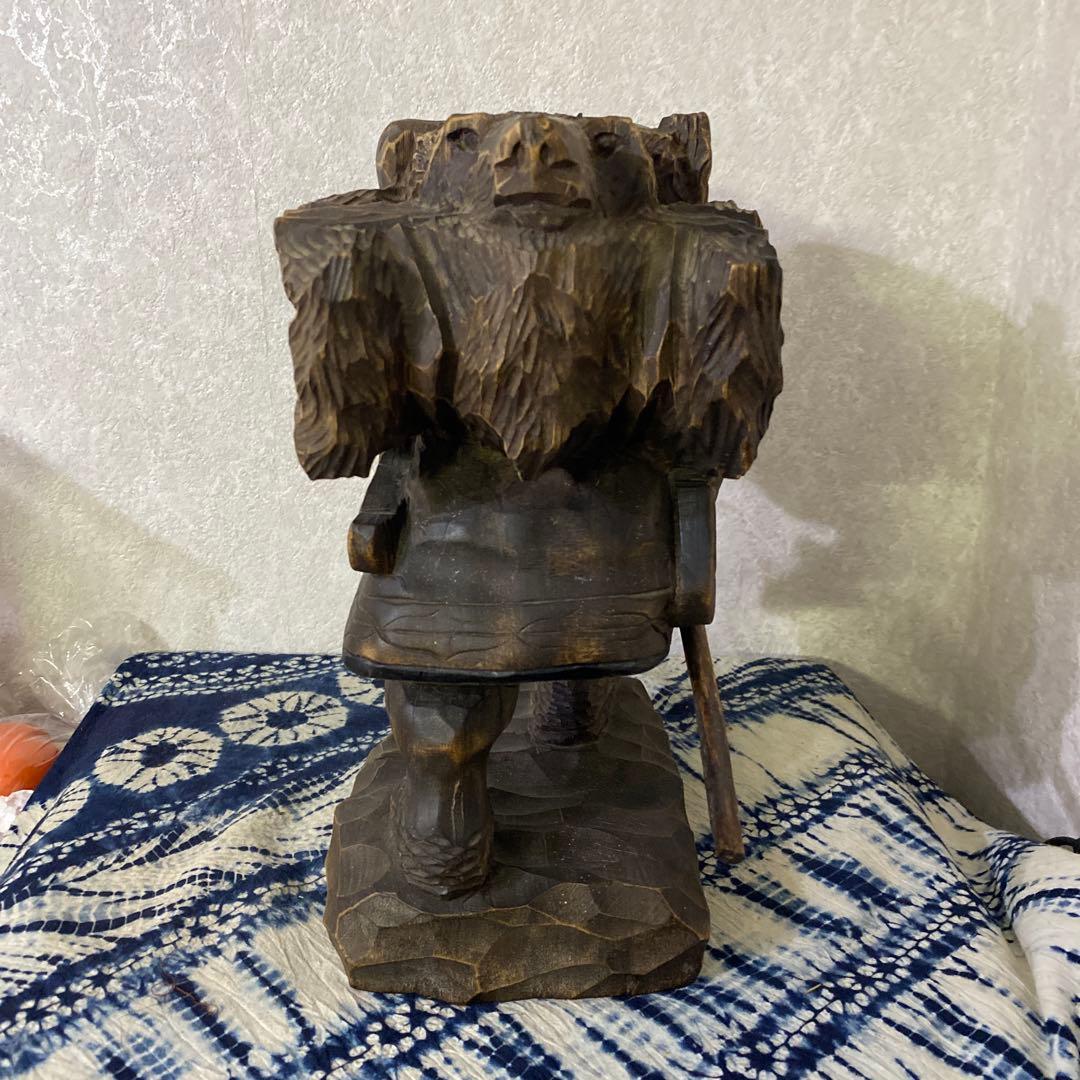 木彫　アイヌ　カムイセイクル　民芸　木彫熊