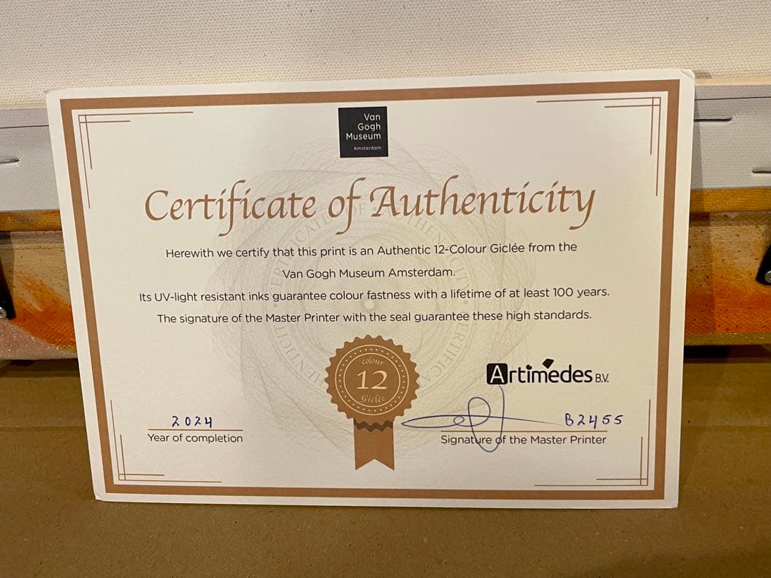 ゴッホピカチュウ　キャンバスアート　金枠　Mサイズ　65cm✖️50cm