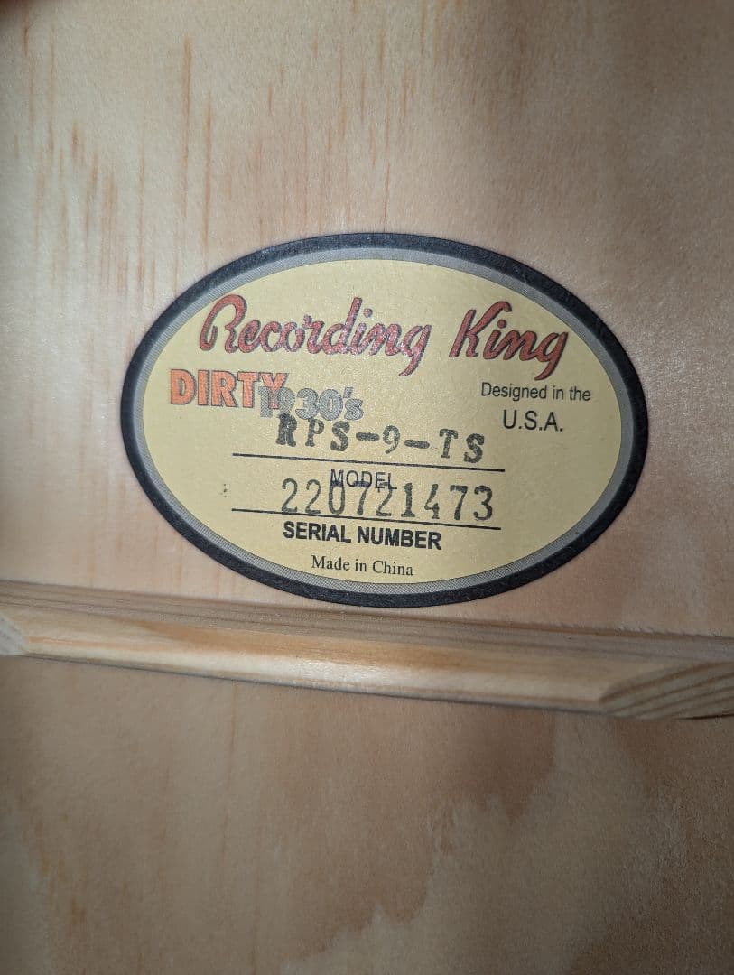 Recording King RPS-9-TS 自身ワンオーナー品 トップ単板