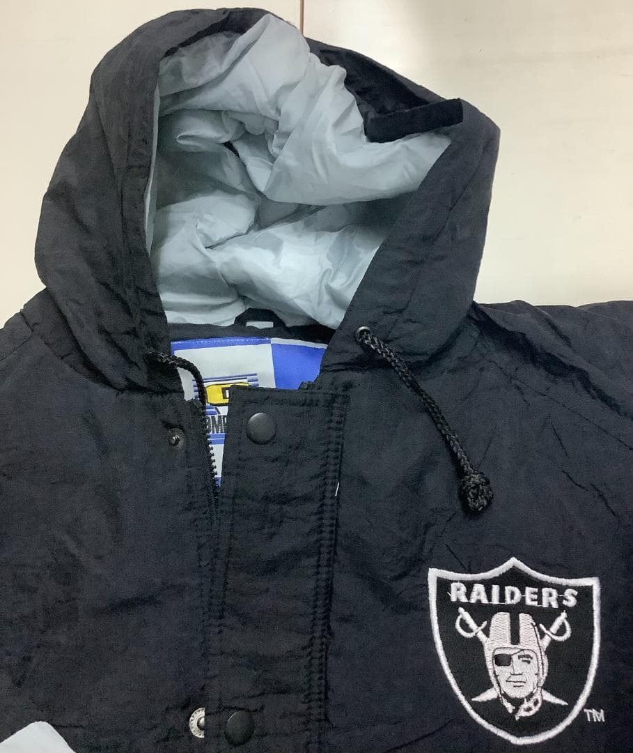 新品　80s 90s RAIDERS ウォームアップジャケット 黒/灰色