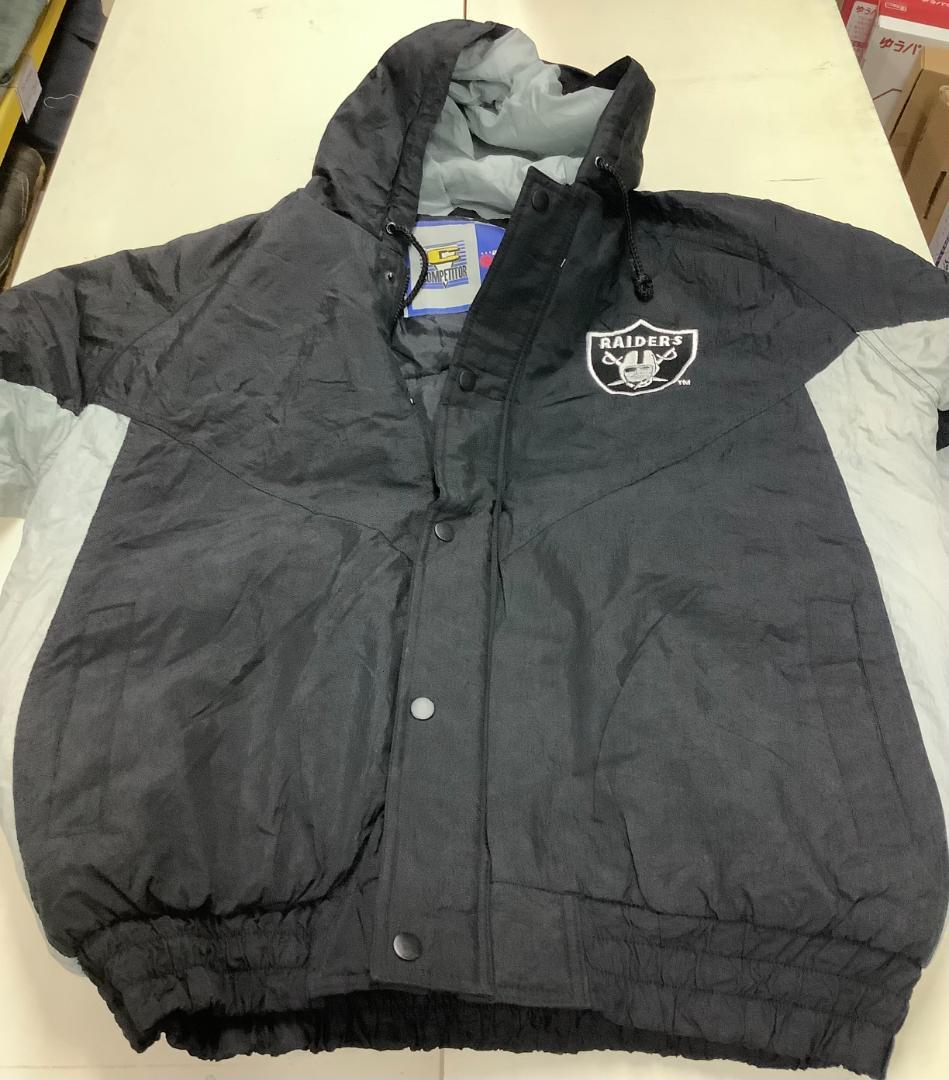 新品　80s 90s RAIDERS ウォームアップジャケット 黒/灰色