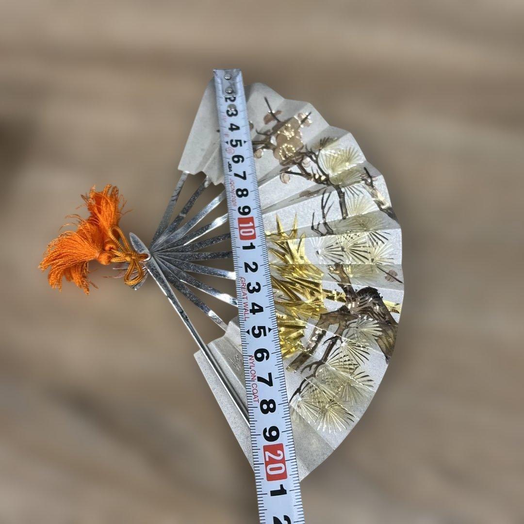 217 純銀製　扇子額飾り