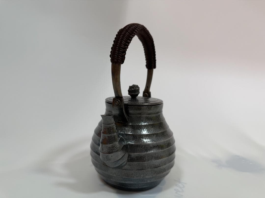 純銀製 芋頭紋 湯沸 銀瓶 煎茶道具 重さ679ｇ