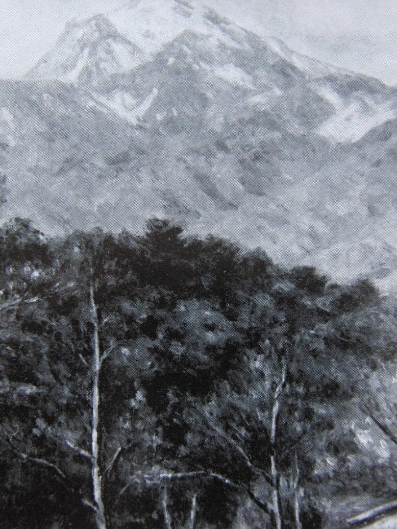 大久保作次郎、【甲斐の山里】、希少な額装用画集より、新品額装付、状態良好