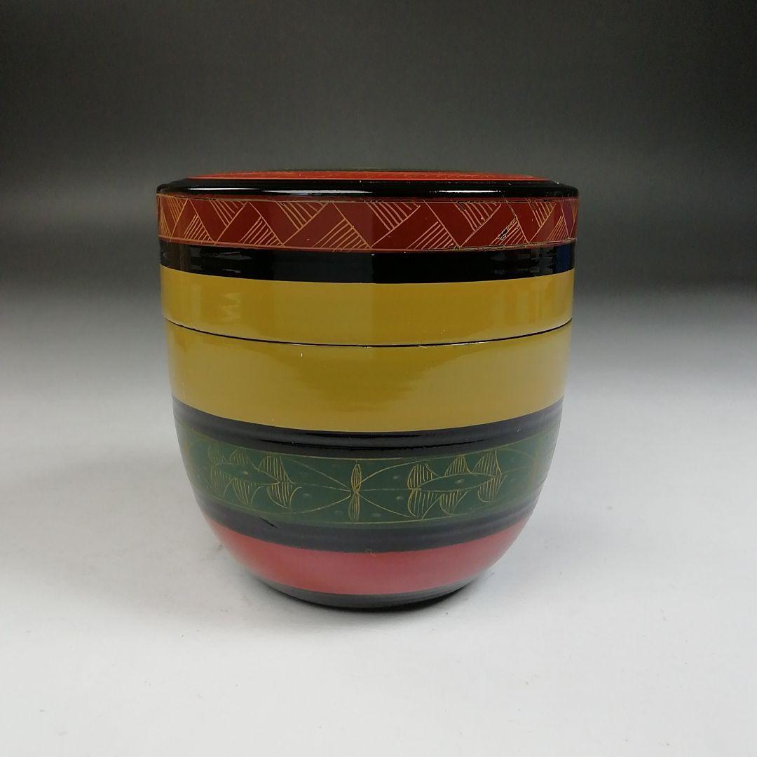 Ｗ１７６　棗　『唐物写　独楽棗』『中村湖彩 造』　共箱　茶道具