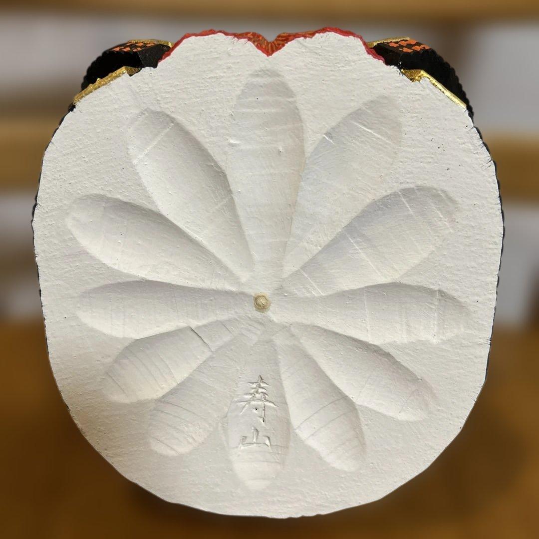 春日有職　橋本寿山作　奈良一刀彫　兜　木箱付き　新品