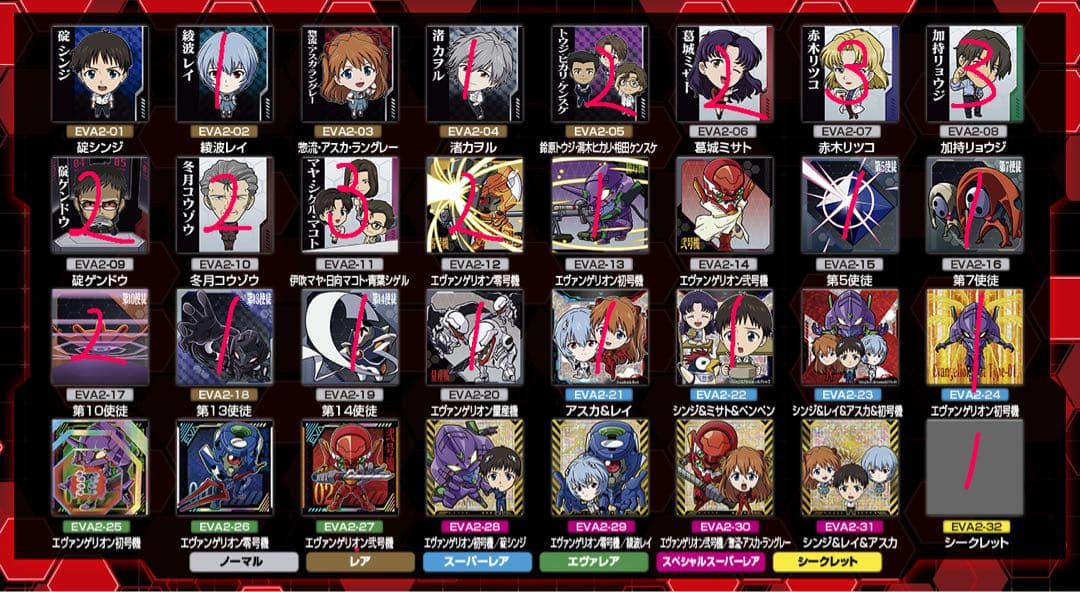 エヴァンゲリオン キャラクターカードセット