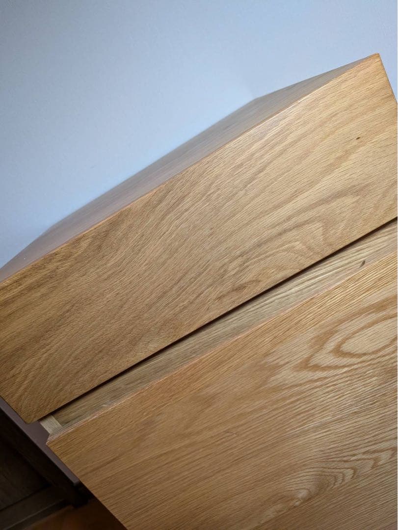 ■送料込■無印 MUJI 無垢材デスクキャビネットワイド オーク材脇机引出し収納