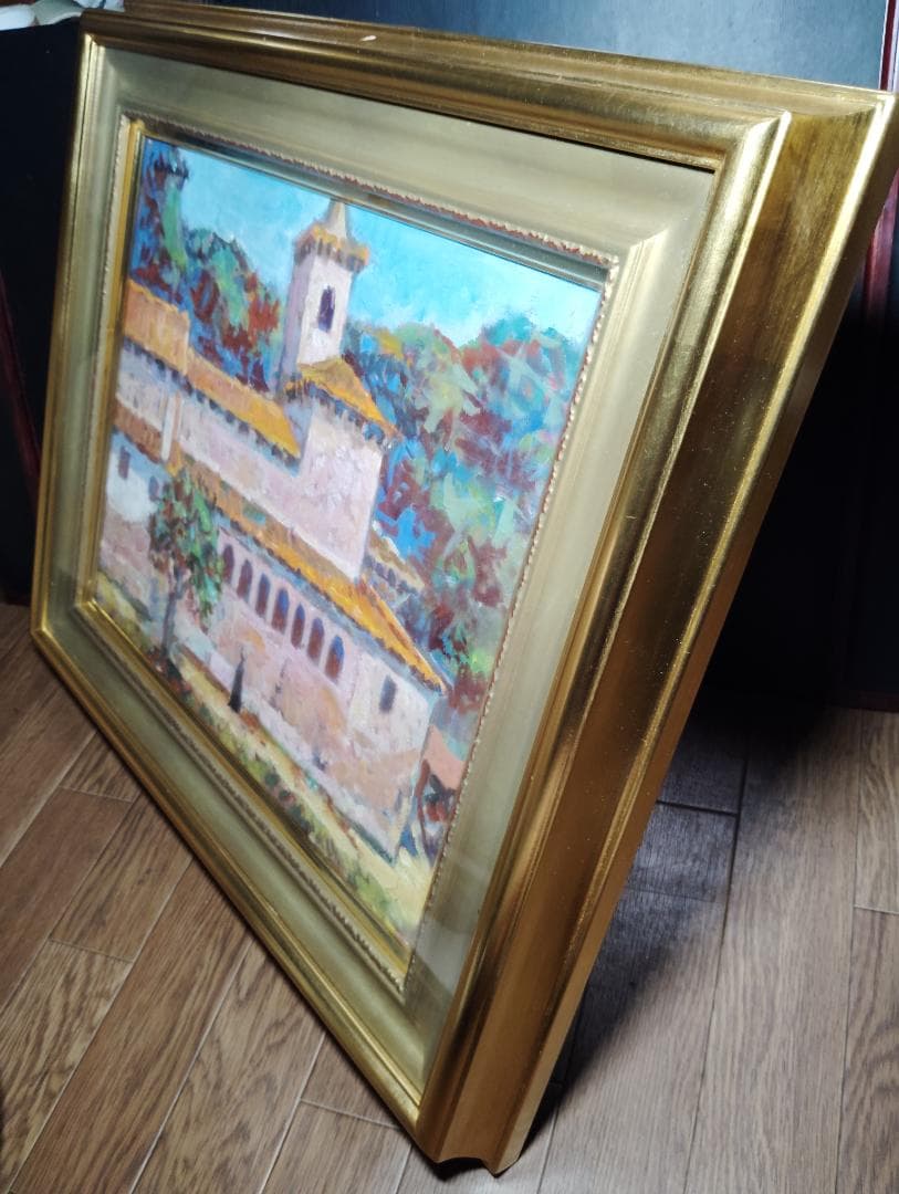 本日大特価‼️美品絵画油絵 人気画家青山誠一風景画北スペインロマネスクの僧院