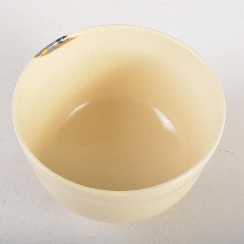 京焼　宮地英香作　仁清写　色絵梅文茶碗　銘早春　大橋香林書付　共箱　C　6581