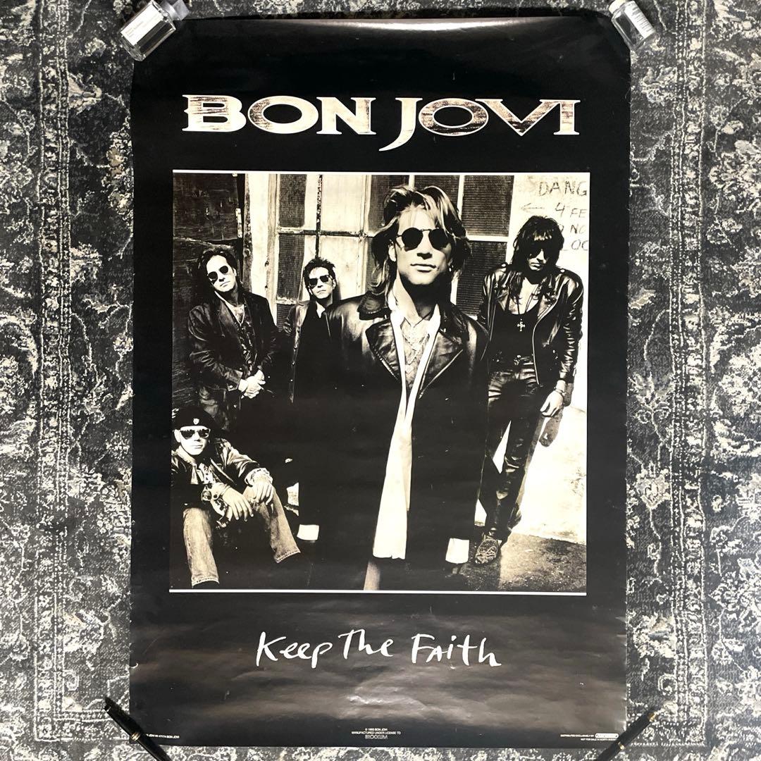 90s 当時物 非売品 BON JOVI Keep The Faith ポスター