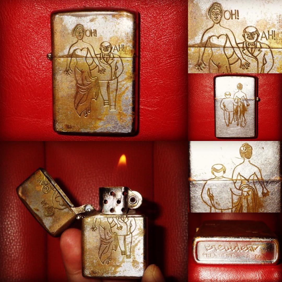 50’S★紳士淑女★オイルライター★ビンテージ★騙し絵★トリックアート★ジョーク