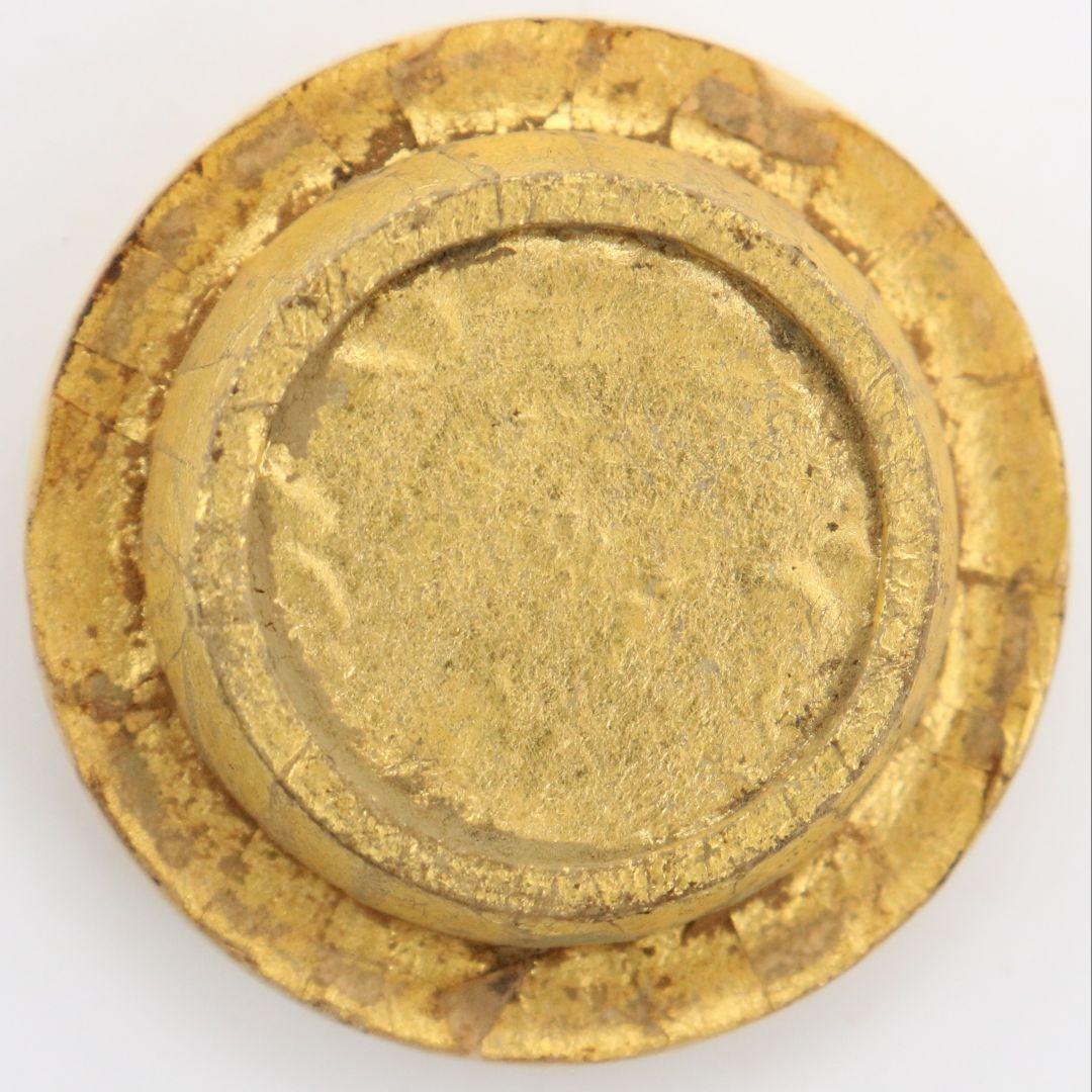 元永彰一作 高取焼 耳付茶入 細縞金春金襴仕覆付 濃茶器 茶道具　V981