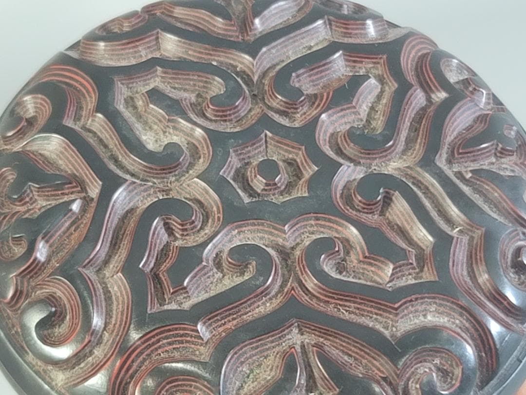 中国 堆朱堆黒 蓋物 9件 まとめて DT743