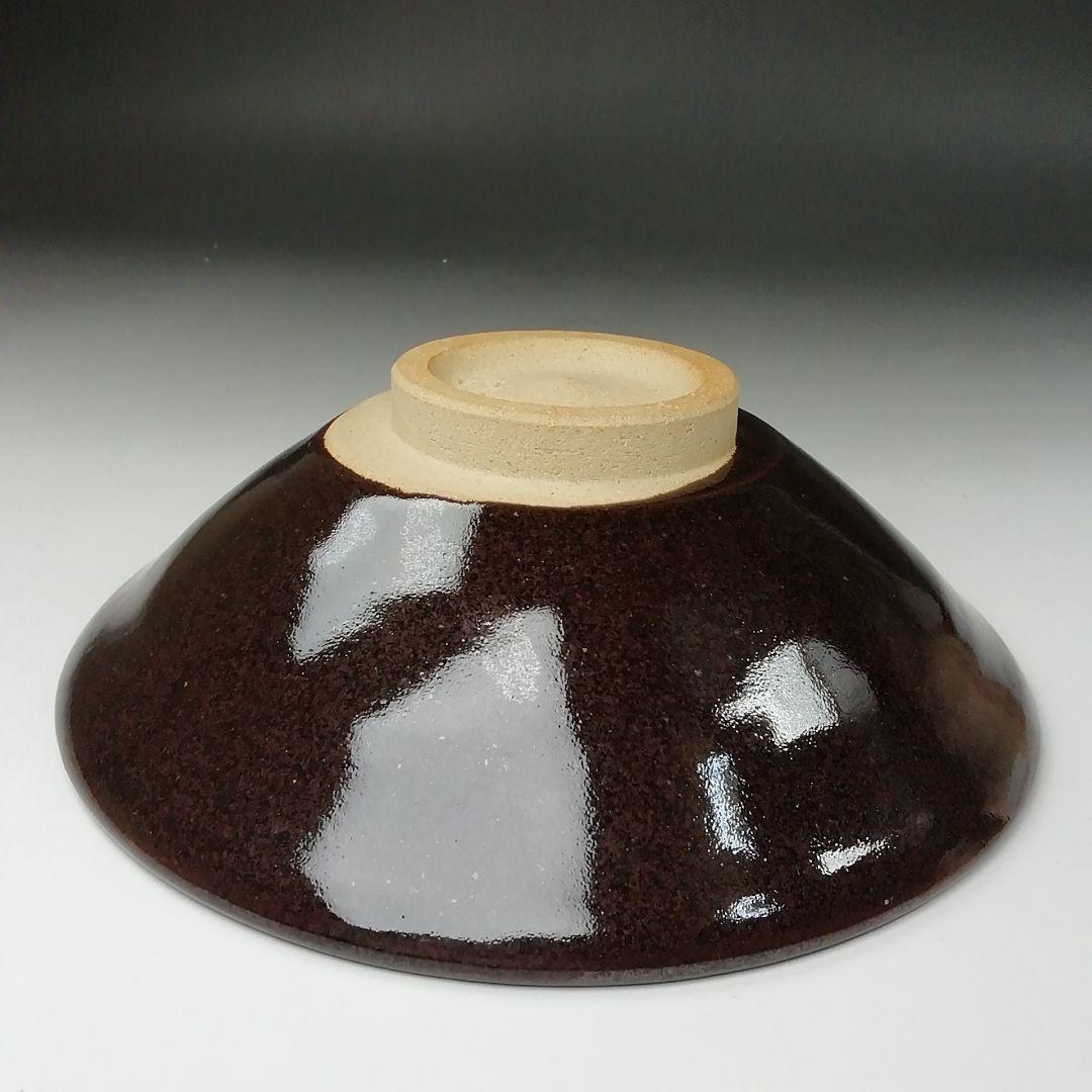 Ｔ４４２　茶碗　『木の葉天目　平茶碗』『山口明軒 作』　共箱　抹茶碗　茶道具