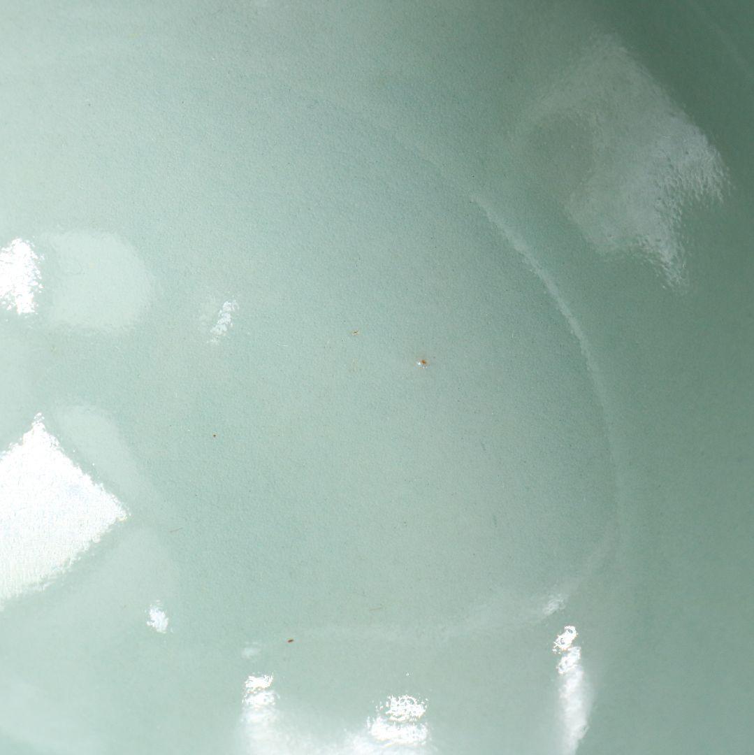 帝室技芸員 初代 諏訪蘇山作 飛青磁天目茶碗 辰砂 茶道具 共箱　M832　DD