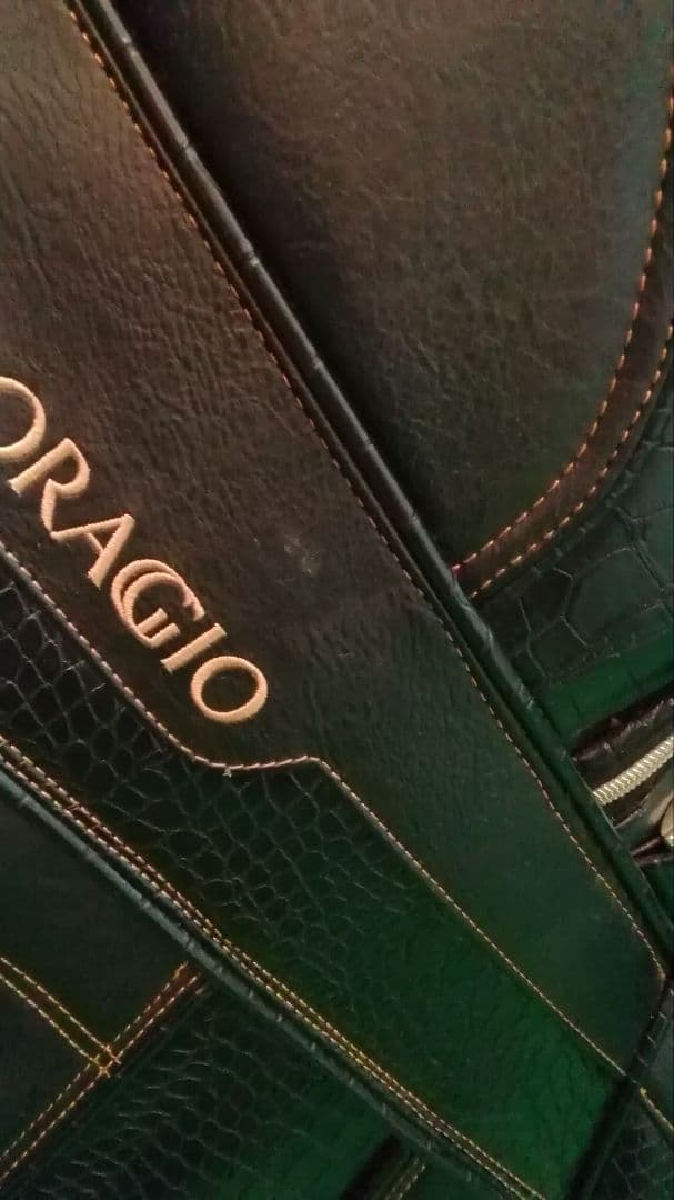 CORAGIO コラッジオ　ワニ柄 キャディバッグ　ブラック　型押し