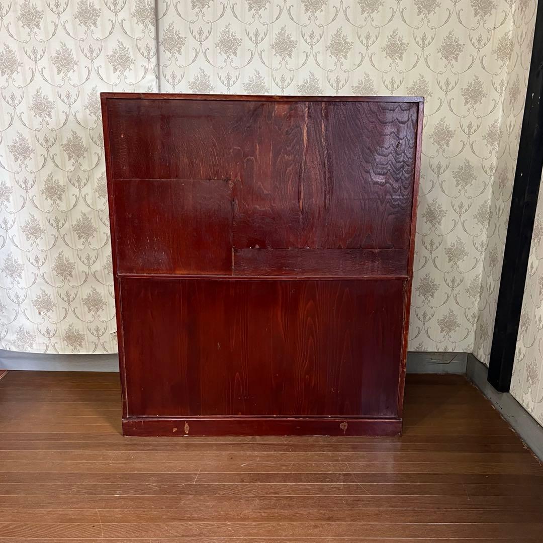 【アンティーク】木製 茶箪笥 水屋箪笥 飾り棚 キャビネット 食器棚 古民家