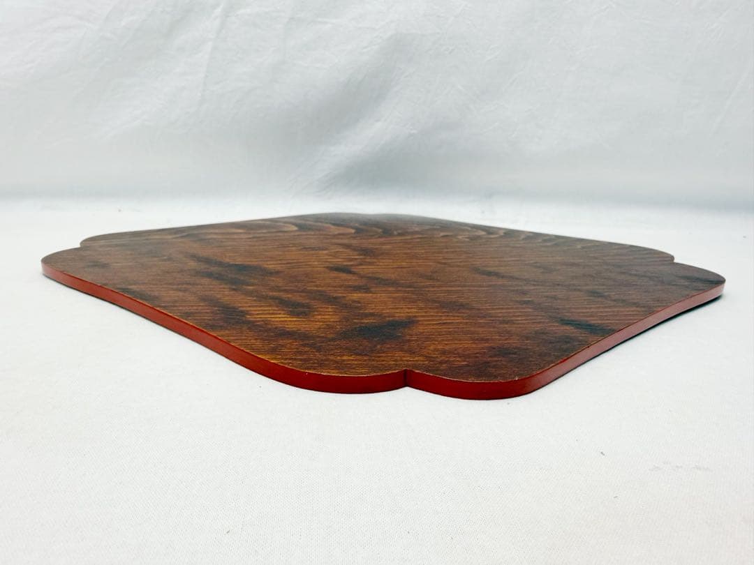 ほぼ未使用 華道具 塗師乾斎造 松スリ漆 菱形香台 爪紅 敷板 花台 香炉台共箱