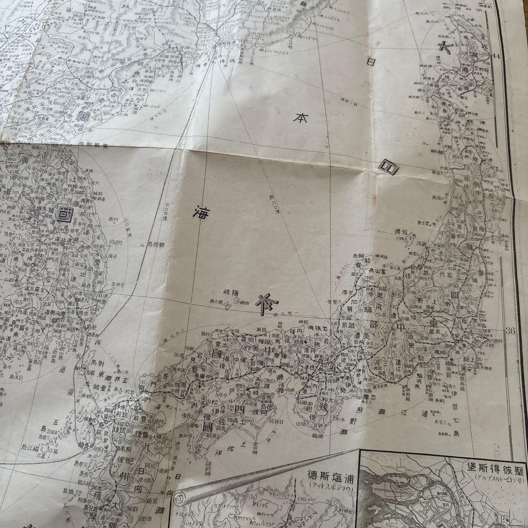 日露交戦 東亜戦局大地図　歴史資料　古文書
