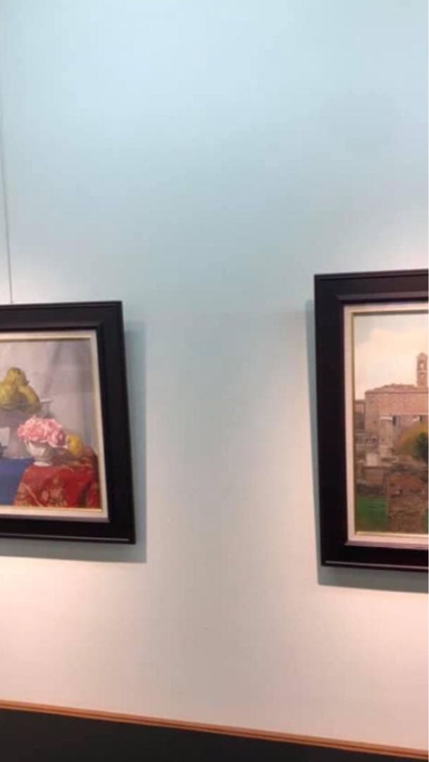 油彩画　油絵　原画　朝森武『バラとリンゴ』F6 美術品　額縁付き★美品★