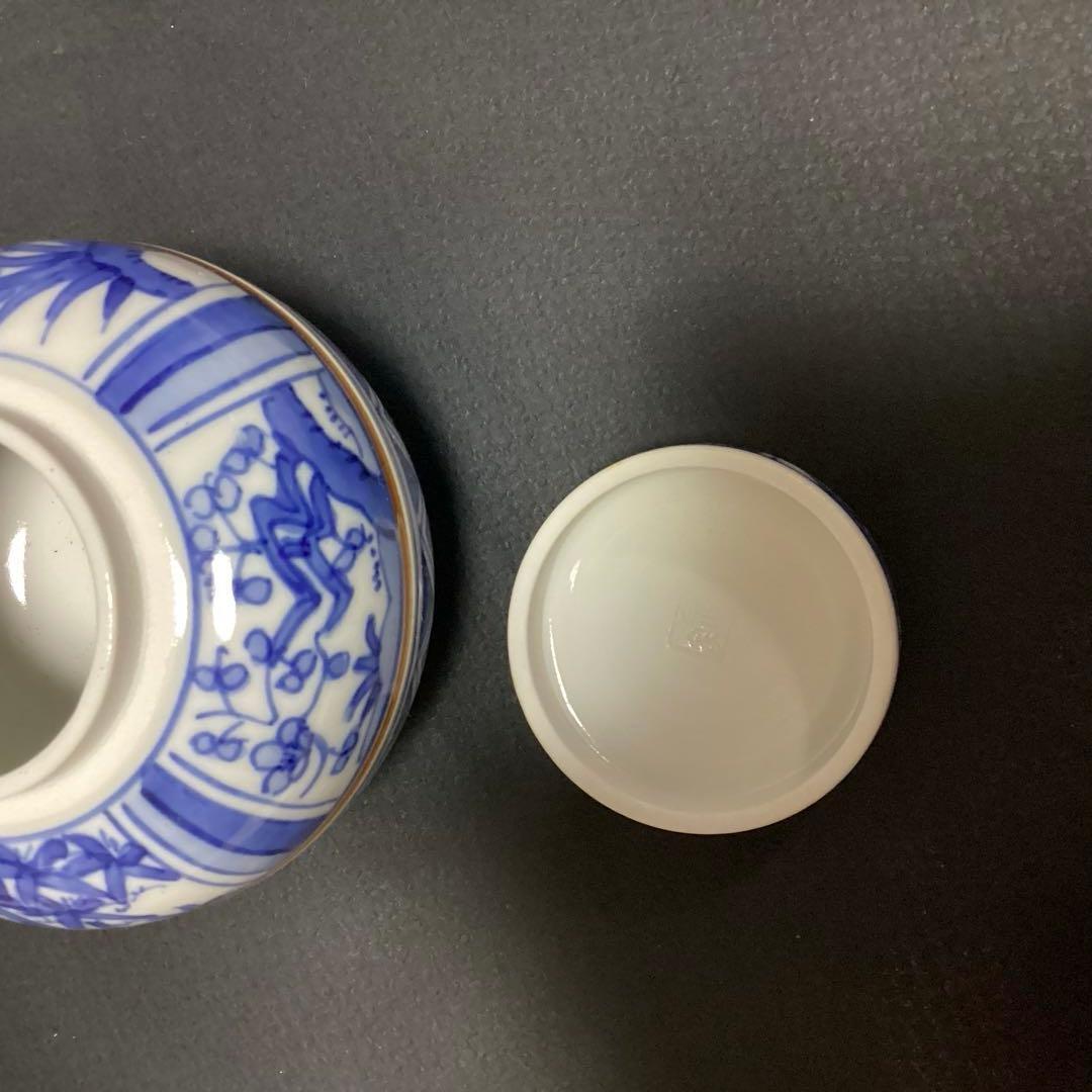 ☆専用　煎茶道　茶心壷　宗家　茶壺　青白い花模様の茶道具 茶入