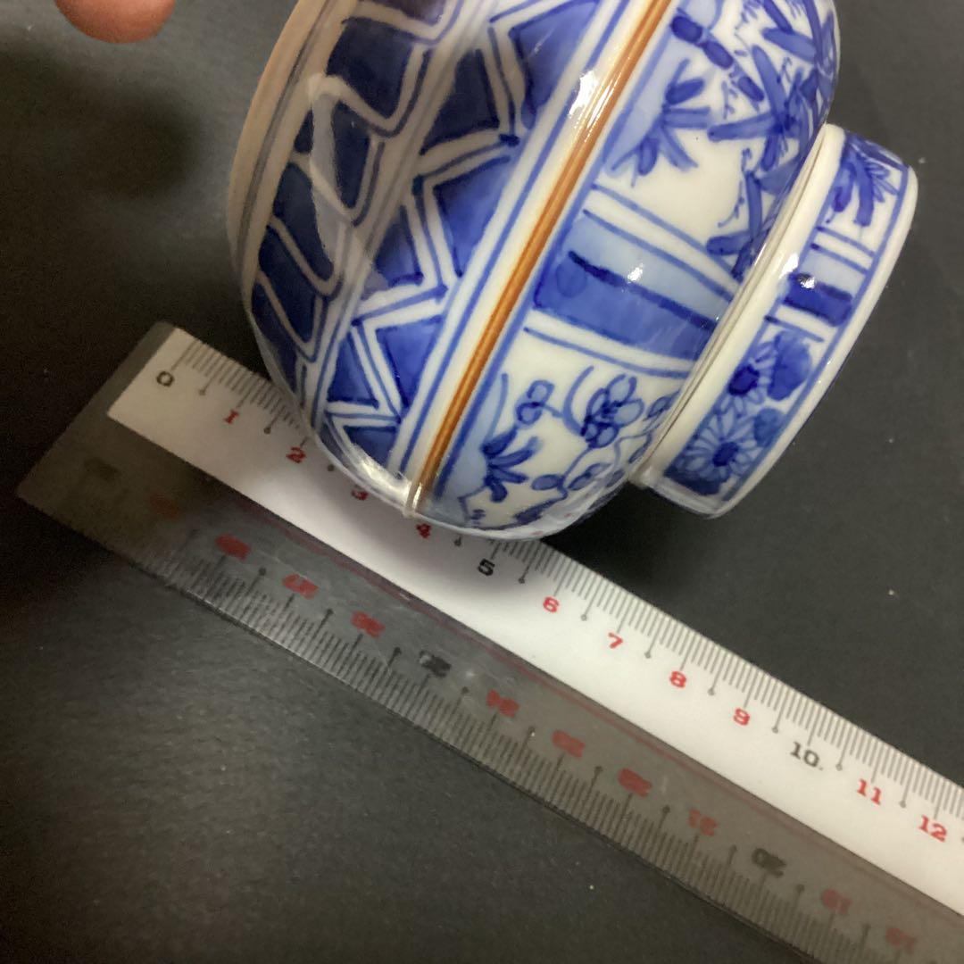 ☆専用　煎茶道　茶心壷　宗家　茶壺　青白い花模様の茶道具 茶入