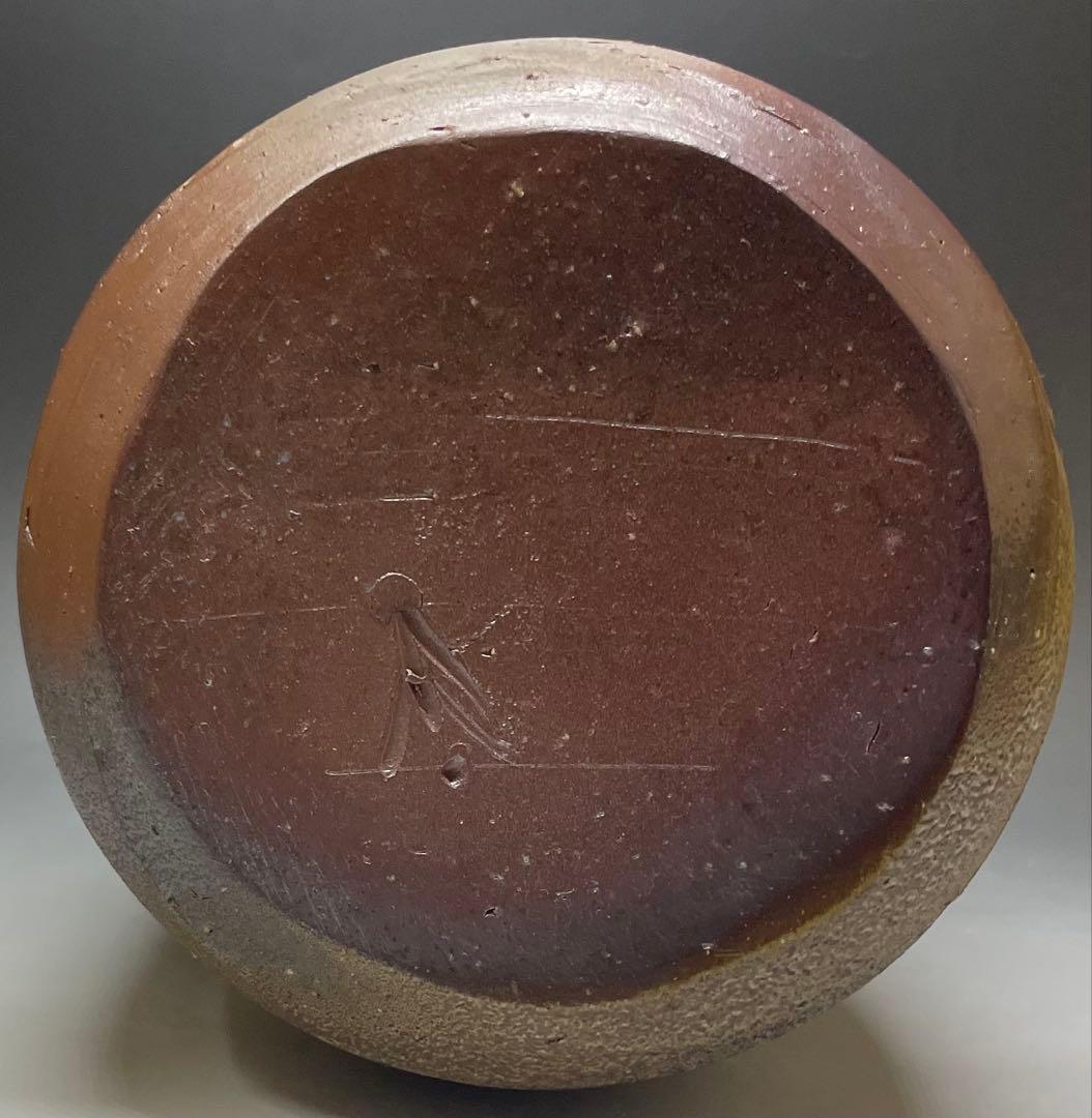 人間国宝　藤原雄　鵬雲斎書付　備前手付花器　大作30cm 　chi399