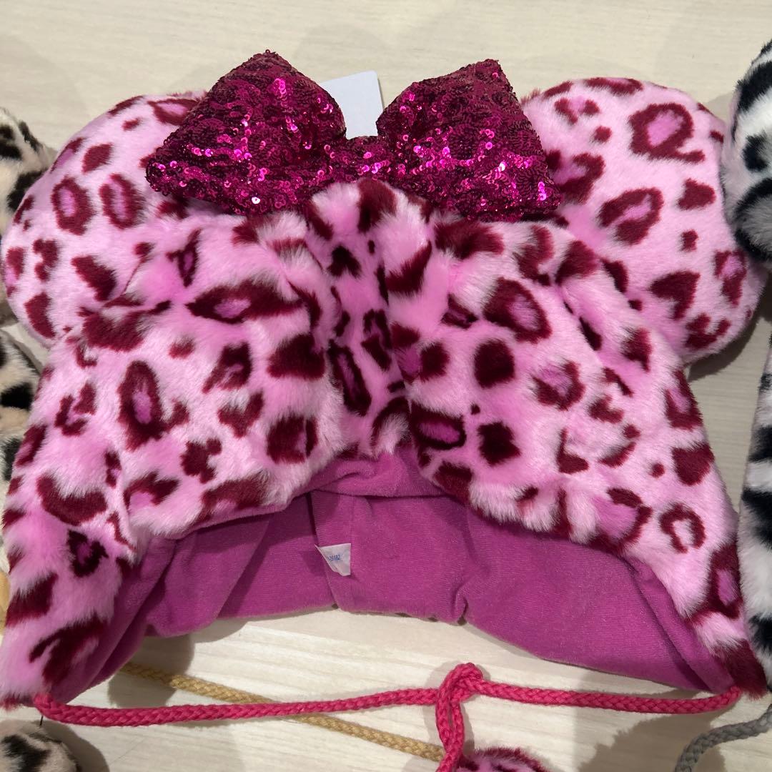 ヒョウ柄ファンキャップ　3つセット