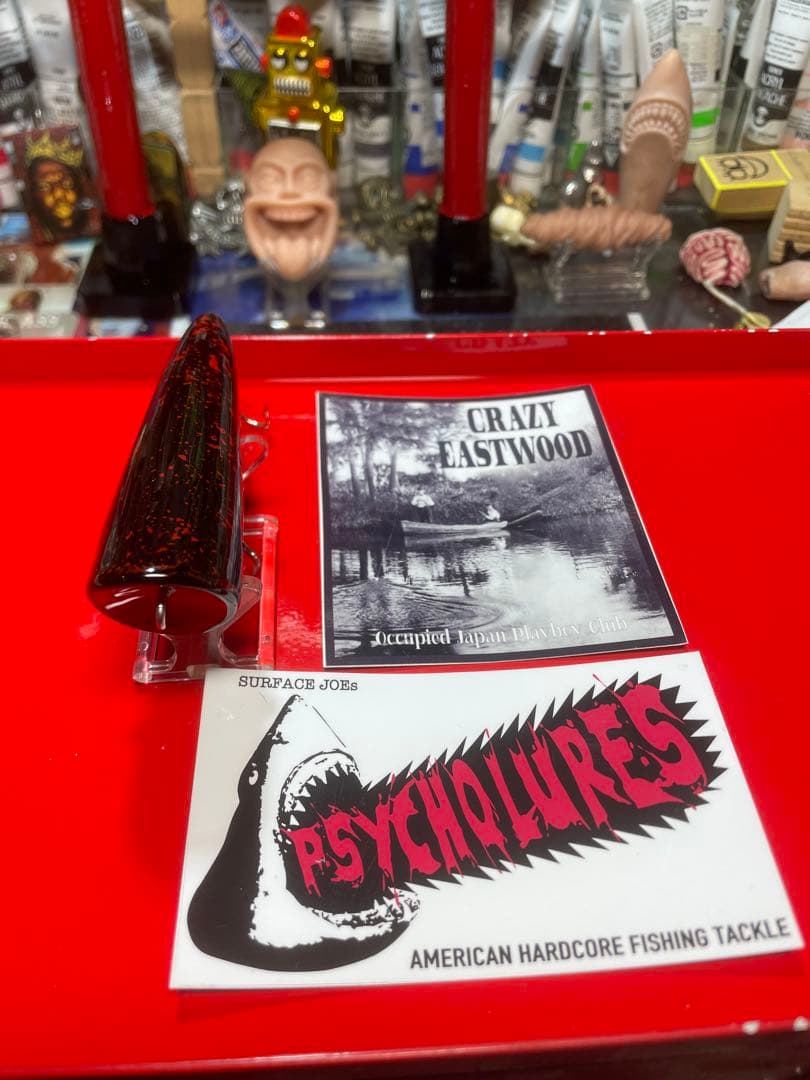 サーフェイスジョー　表層暴鮫　漆塗り　宝物ルアー　赤黒　ポッパー