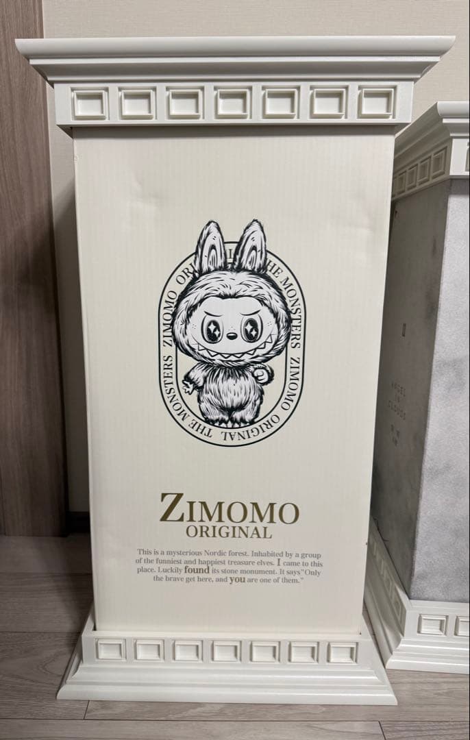 ジモモ　エンジェル　ぬいぐるみ2体＋箱＋専用土台＋ディスプレイ保護ケースセット‼︎