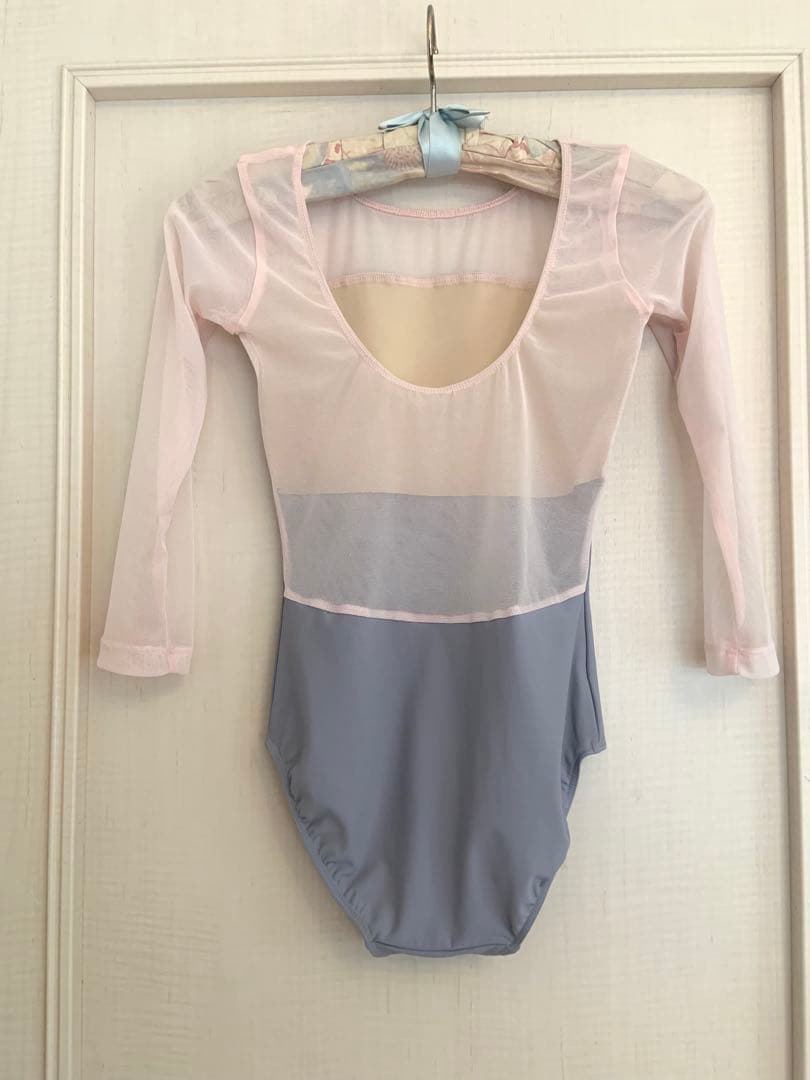 eleve USA製　バレエ　セミオーダー　7分袖　ピンクメッシュ　レオタード