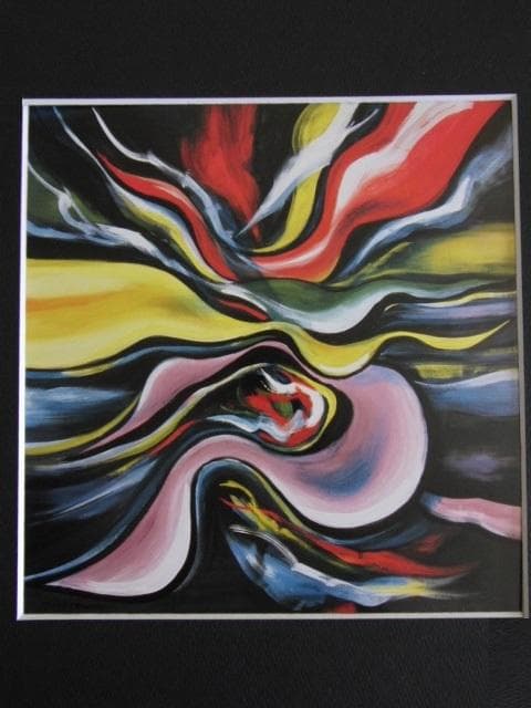 岡本太郎、【流れる夢】、希少な大判額装用画集より、新品高級額装付