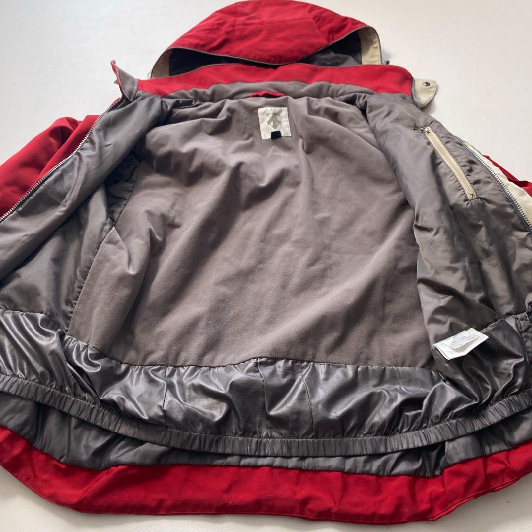 【好配色】デサント スキーウェア 上下セット L メンズ 赤 ジャケット パンツ