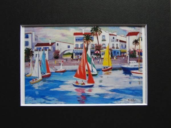 成井弘、ヴァカンス、希少画集画、新品額装付