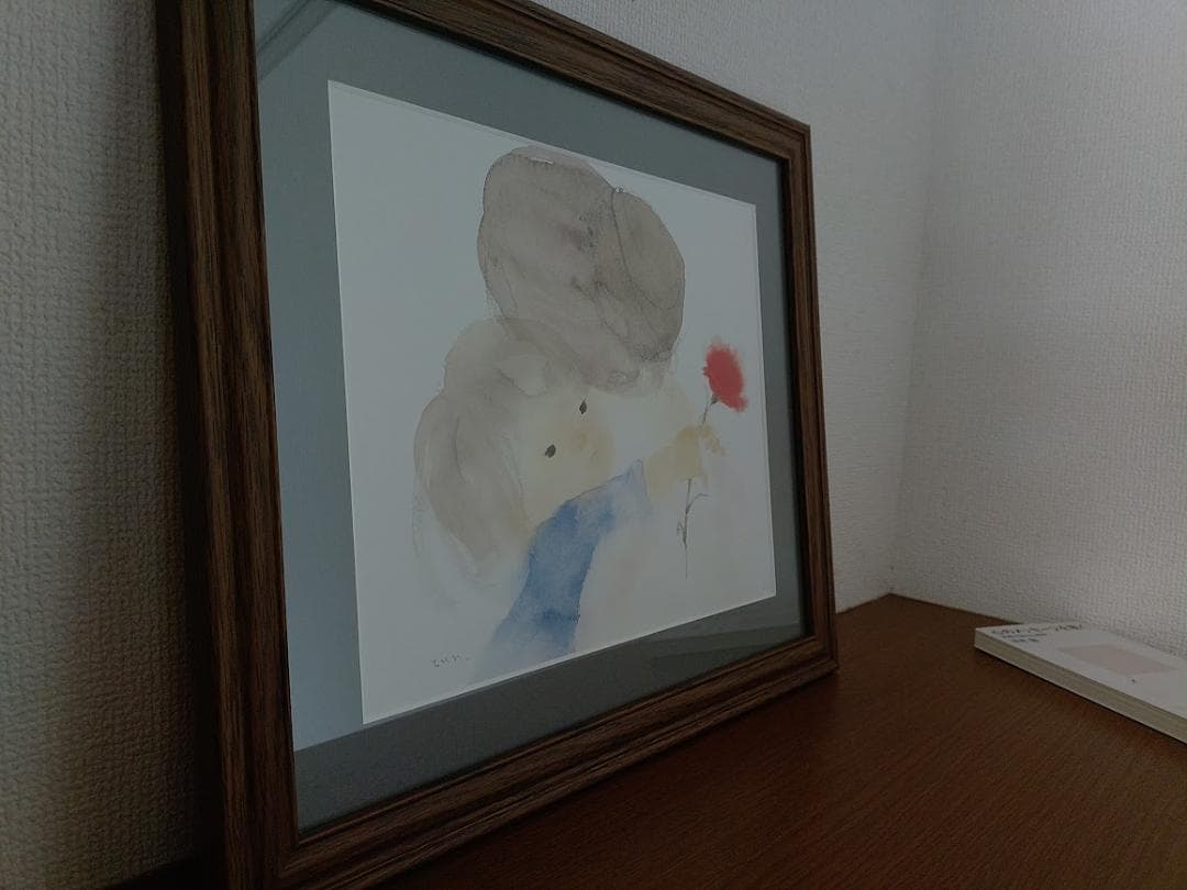 いわさきちひろ 複製画 額装品 ガラス入り・箱付き