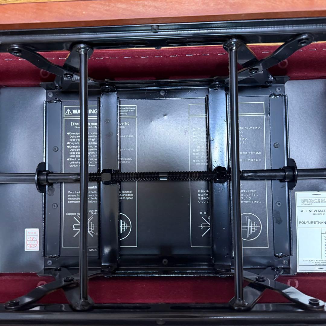 KAWAI 昇降式 ピアノ椅子 猫脚 ワインレッド 河合楽器 正規タグ有