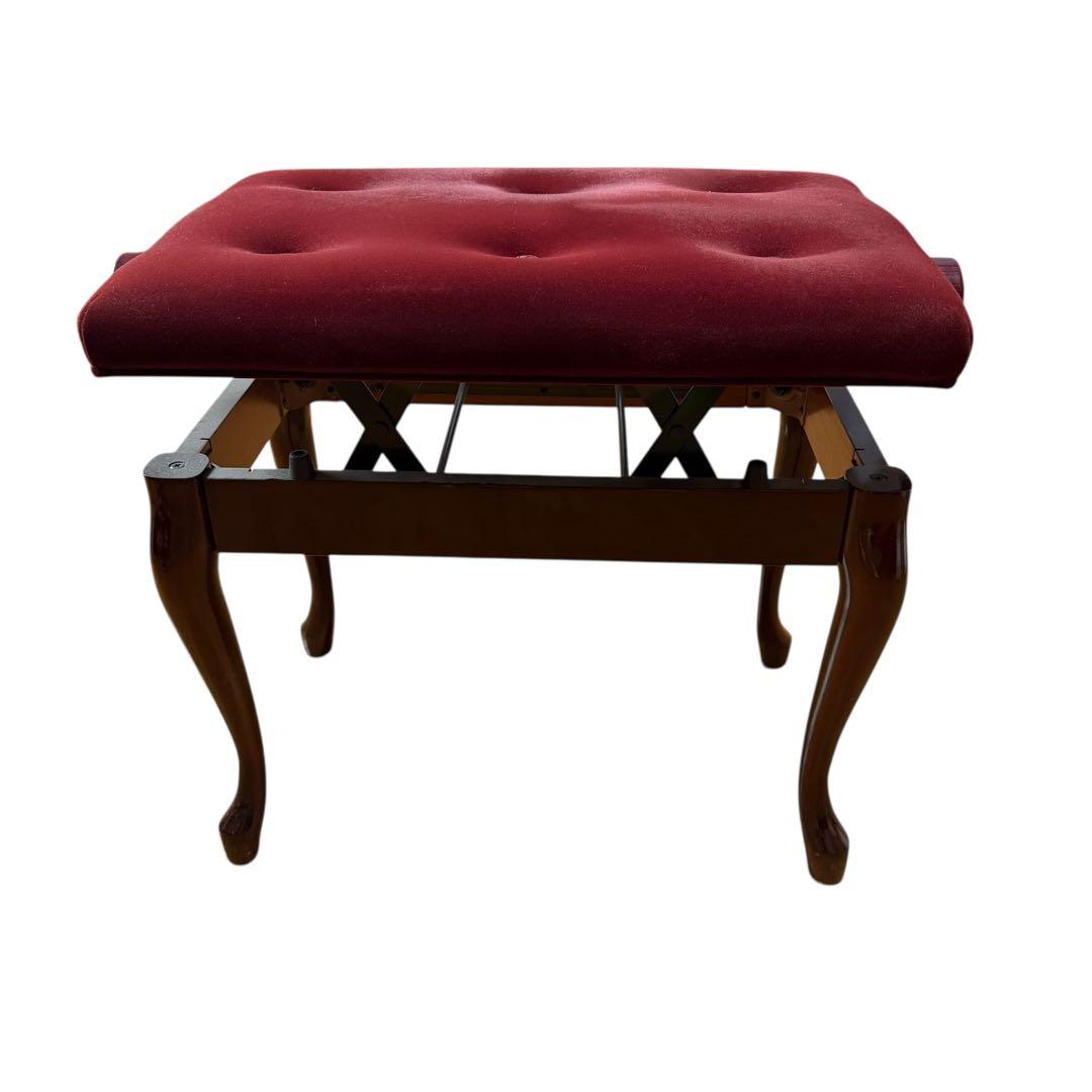 KAWAI 昇降式 ピアノ椅子 猫脚 ワインレッド 河合楽器 正規タグ有