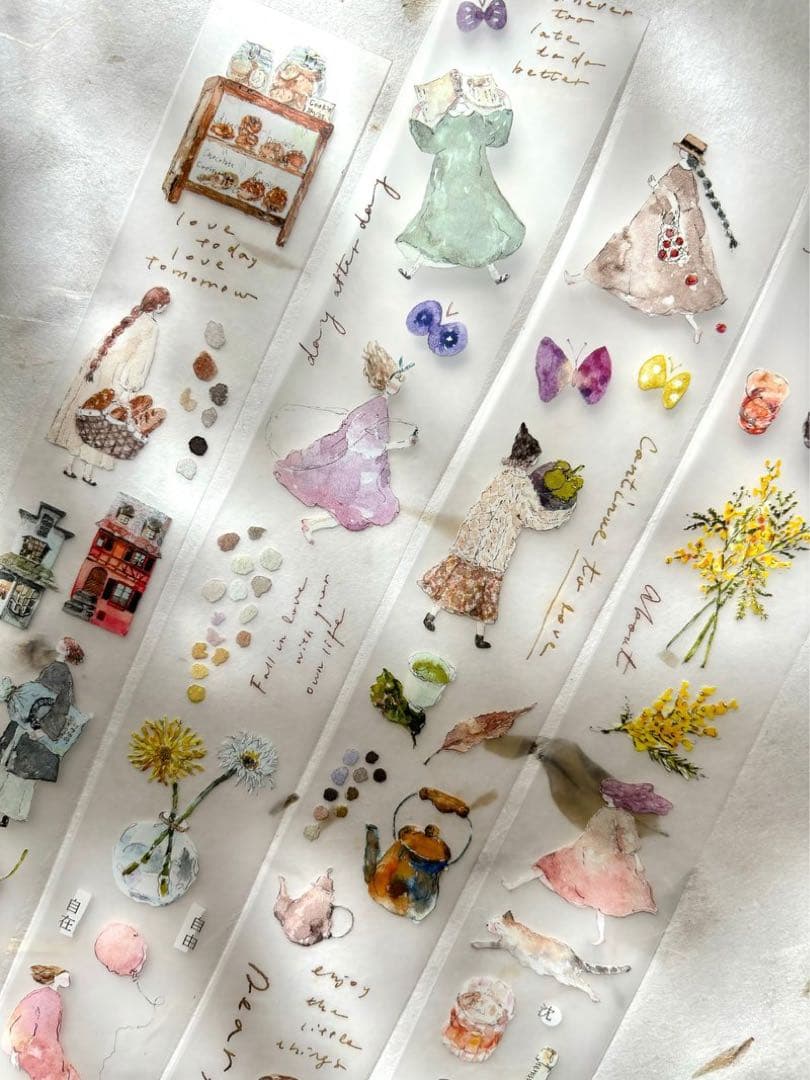 pion《mini girl_01》海外マスキングテープ　マステ 【1961】