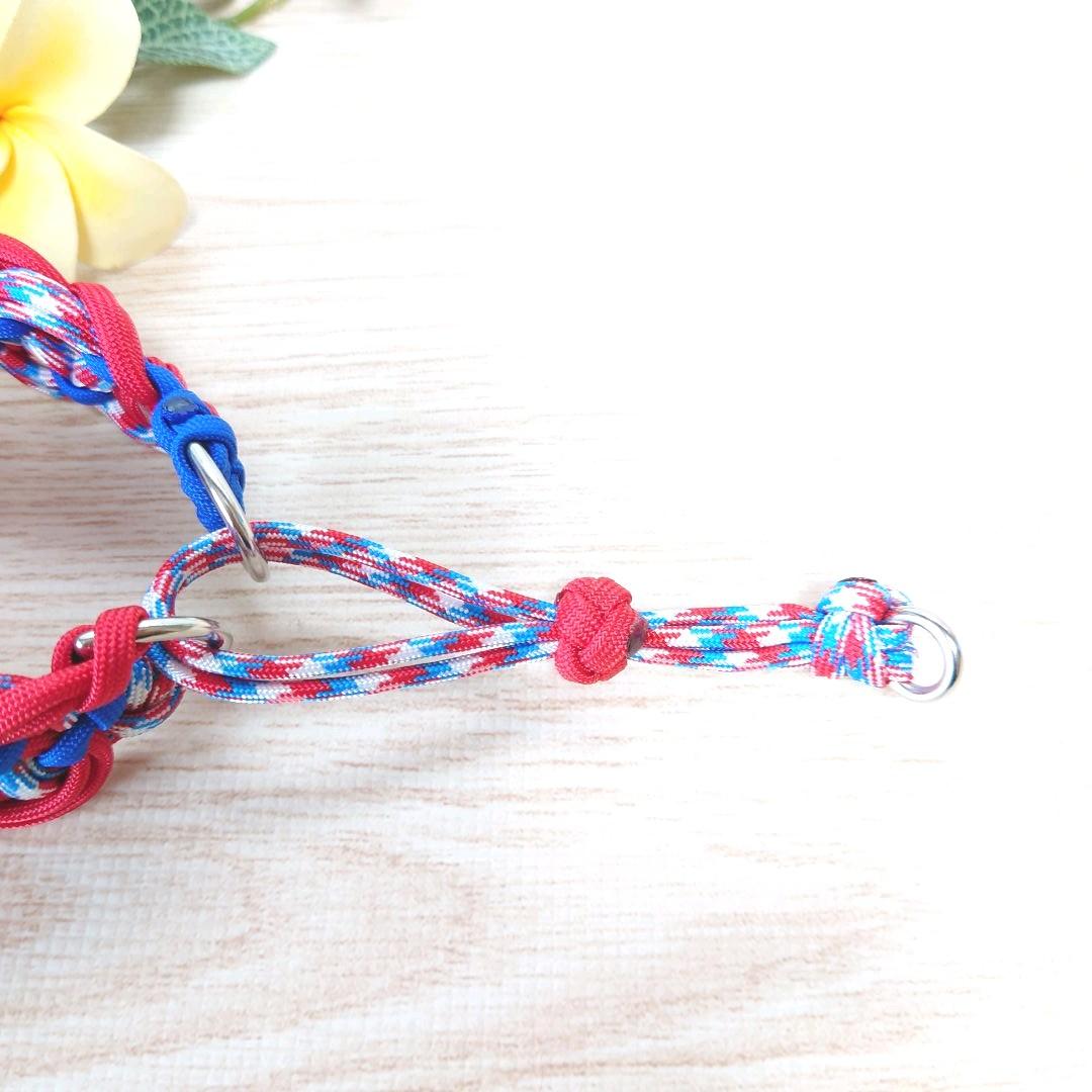 パラコード首輪　ハーフチョーク　太め　トリコカラー　№031