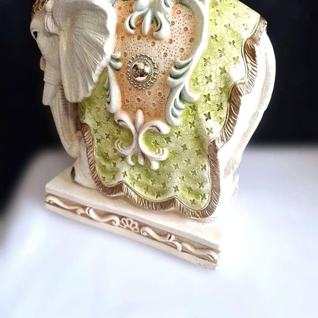 象の置物　2体セット　　陶器　オブジェ　運気上昇　インテリア　ヴィンテージ