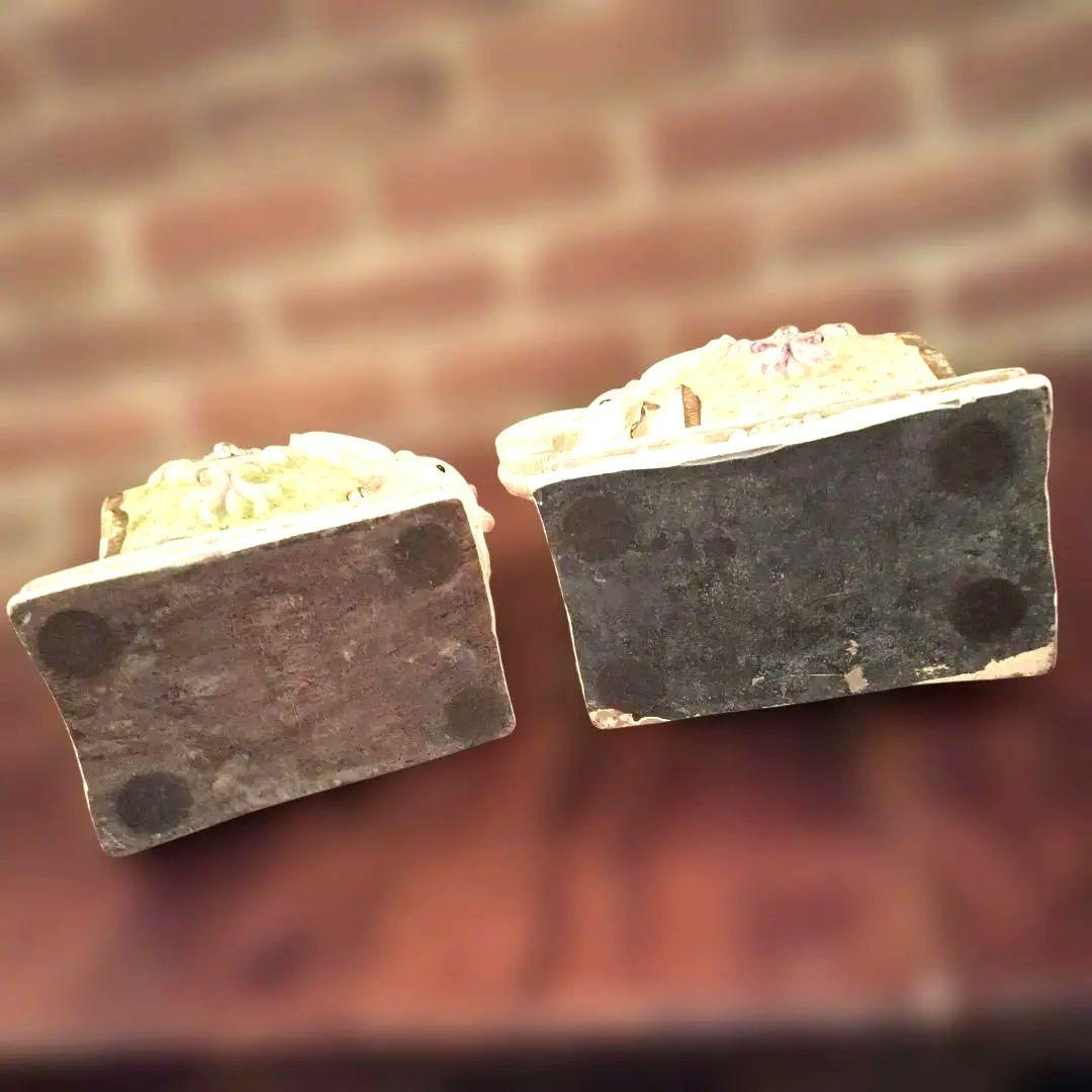 象の置物　2体セット　　陶器　オブジェ　運気上昇　インテリア　ヴィンテージ