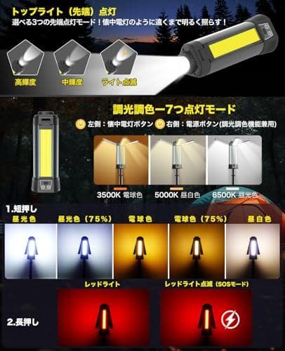 SUKITEN 投光器 充電式 led 作業灯 200W 屋外 ワークライト【a