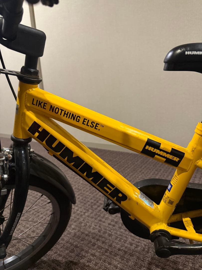 HUMMER 子供用自転車 前カゴ付き 黄色