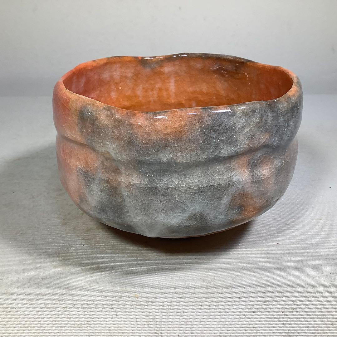 楽茶碗　赤楽碗　小川長楽　茶道具　送料無料