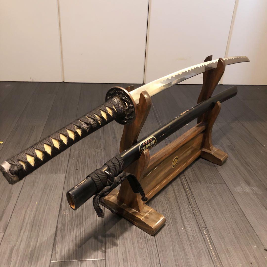 高級模造刀　居合刀　土佐美術刀剣　黒拵え　亜合金刀身　名刀