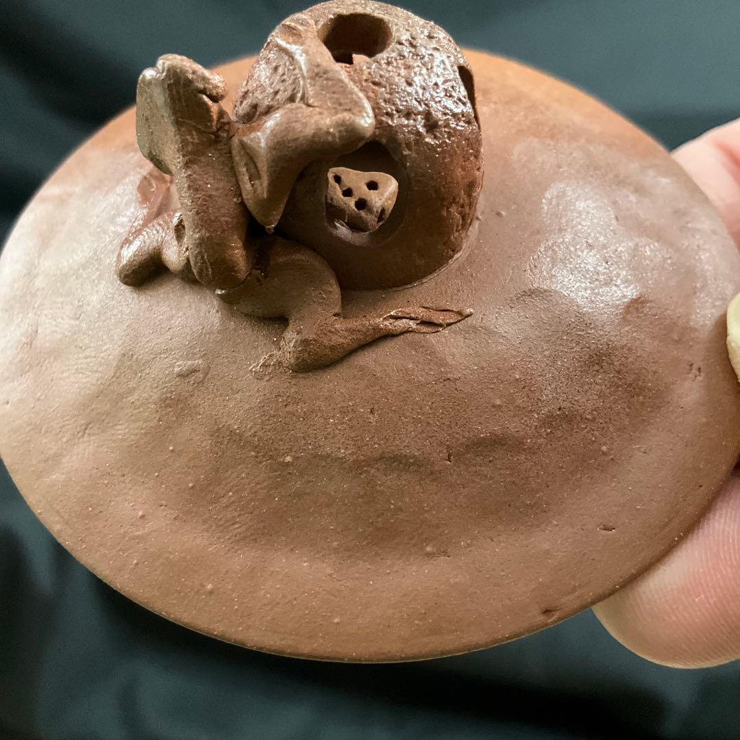田島万古焼　勝三窯　田嶋勝三　手捻り　蛙摘　茶道具　湯呑　茶器　陶芸