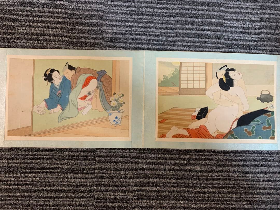 肉筆春宵畫帖 全10圖 浮世絵 明治期 肉筆 美人画 春画 ukiyoe 艶本